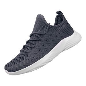 Feethit Womens Dark Gray Breathable Slip On Lightweight Sneakers Size 8